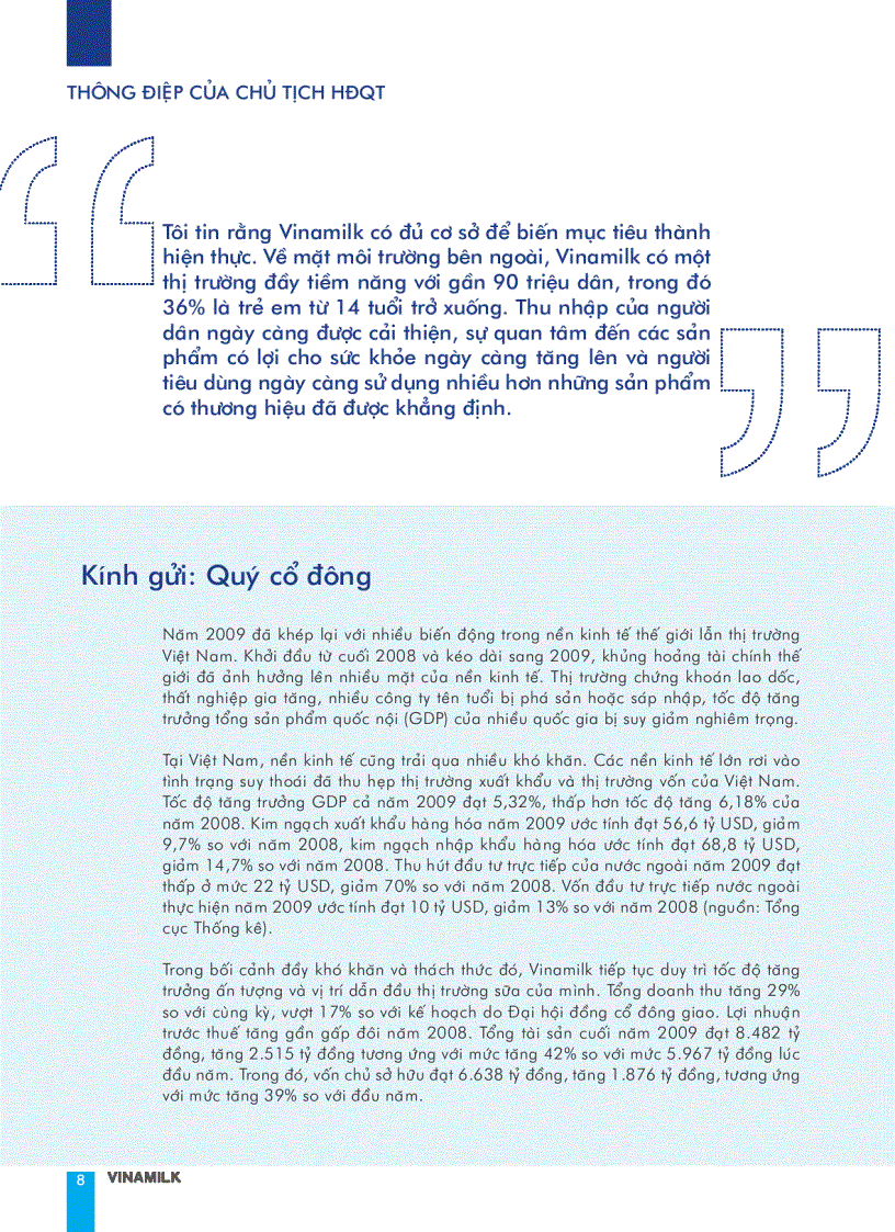 image for page Báo cáo tài chính của công ty Vinamilk năm 2009