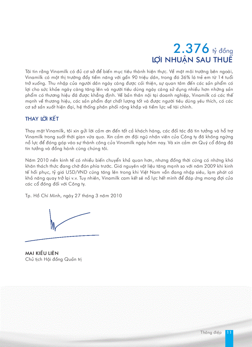 image for page Báo cáo tài chính của công ty Vinamilk năm 2009