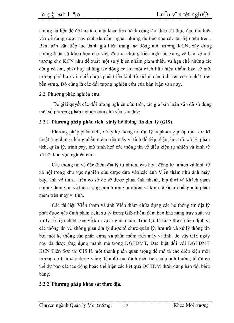 image for page Những vấn đề chủ yếu đánh giá tác động môi trường và một số kiến nghị về bảo vệ môi trường cho khu công nghiệp Tiên Sơn