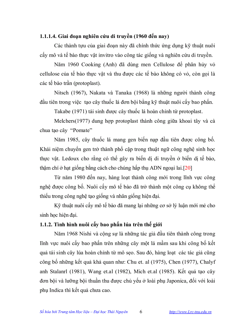 image for page Nghiên cứu tạo vật liệu khởi đầu phục vụ chọn tạo giống bằng kỹ thuật nuôi cấy bao phấn ở cây lúa