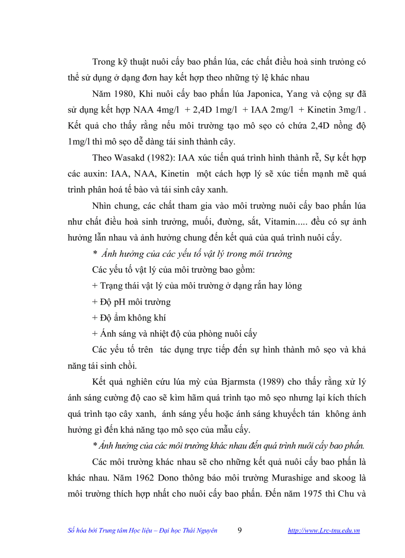 image for page Nghiên cứu tạo vật liệu khởi đầu phục vụ chọn tạo giống bằng kỹ thuật nuôi cấy bao phấn ở cây lúa