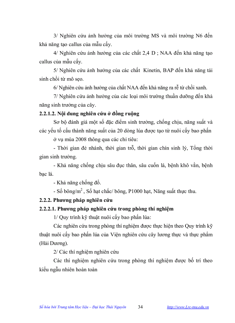 image for page Nghiên cứu tạo vật liệu khởi đầu phục vụ chọn tạo giống bằng kỹ thuật nuôi cấy bao phấn ở cây lúa
