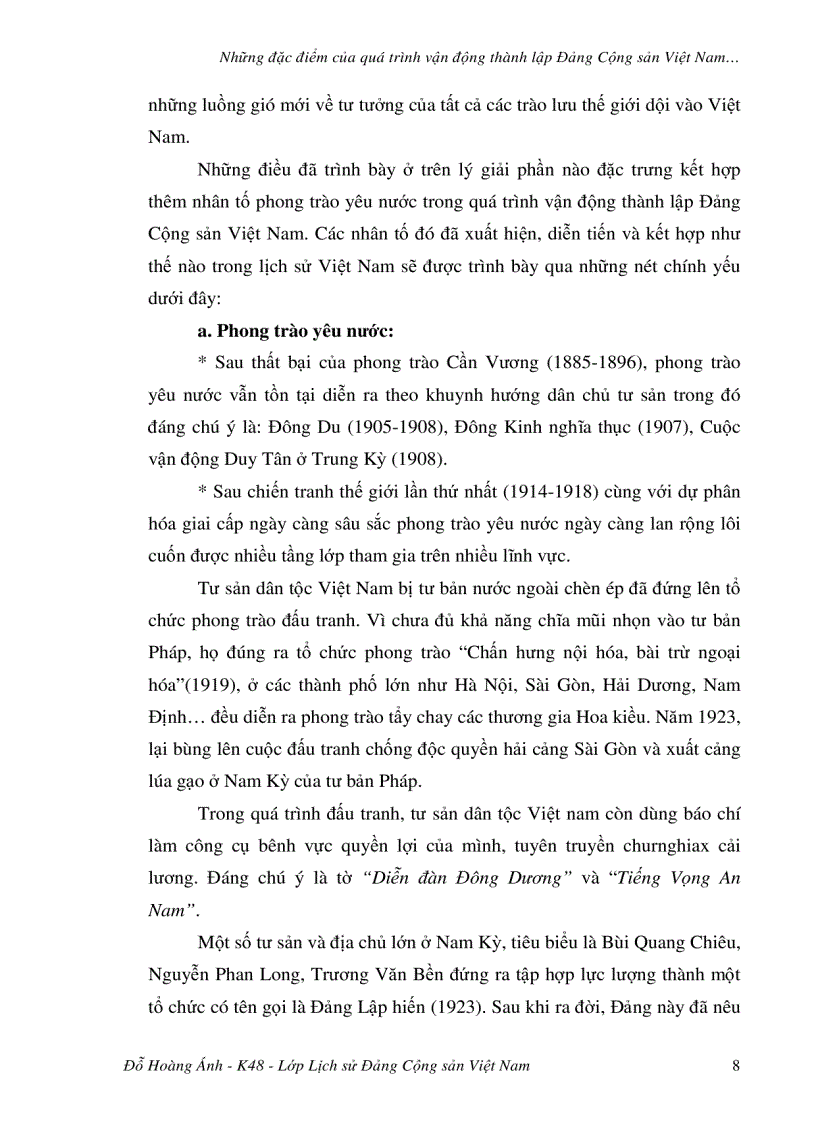 image for page Những đặc điểm của quá trình vận động thành lập Đảng Cộng Sản Việt Nam