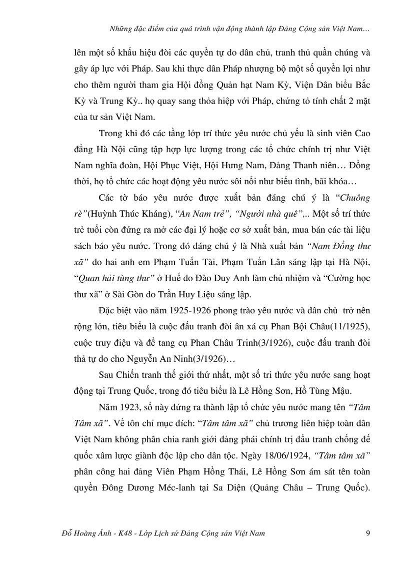 image for page Những đặc điểm của quá trình vận động thành lập Đảng Cộng Sản Việt Nam