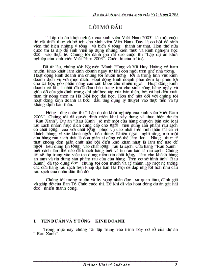 image for page Dự án kinh doanh rau sạch