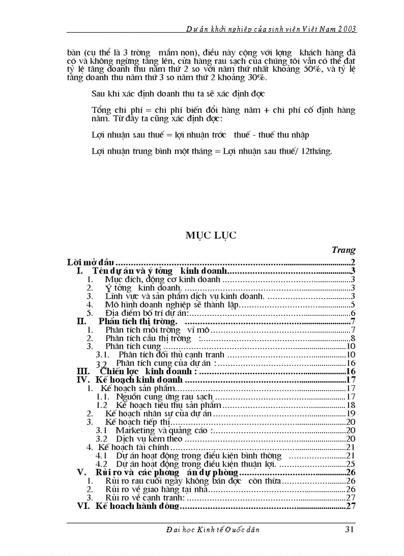 image for page Dự án kinh doanh rau sạch