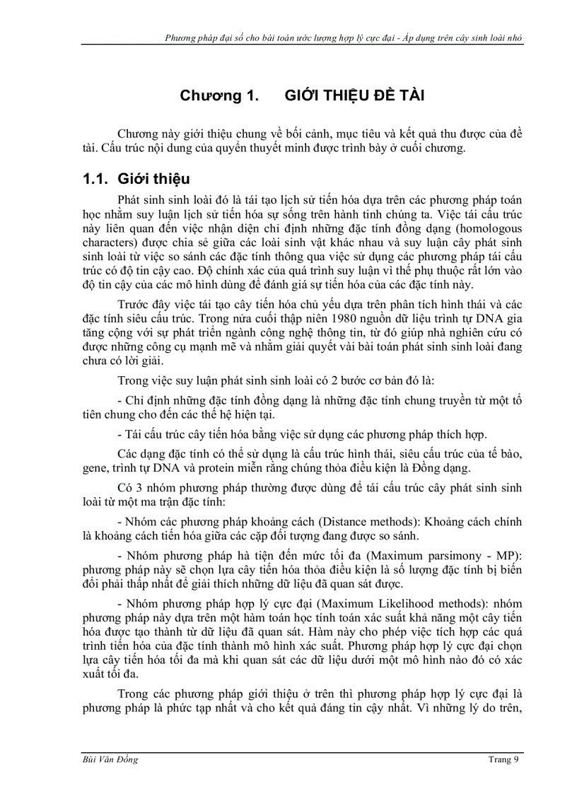 image for page Phương pháp đại số cho bài toán ước lượng hợp lý cực đại Áp dụng trên cây sinh loài nhỏ