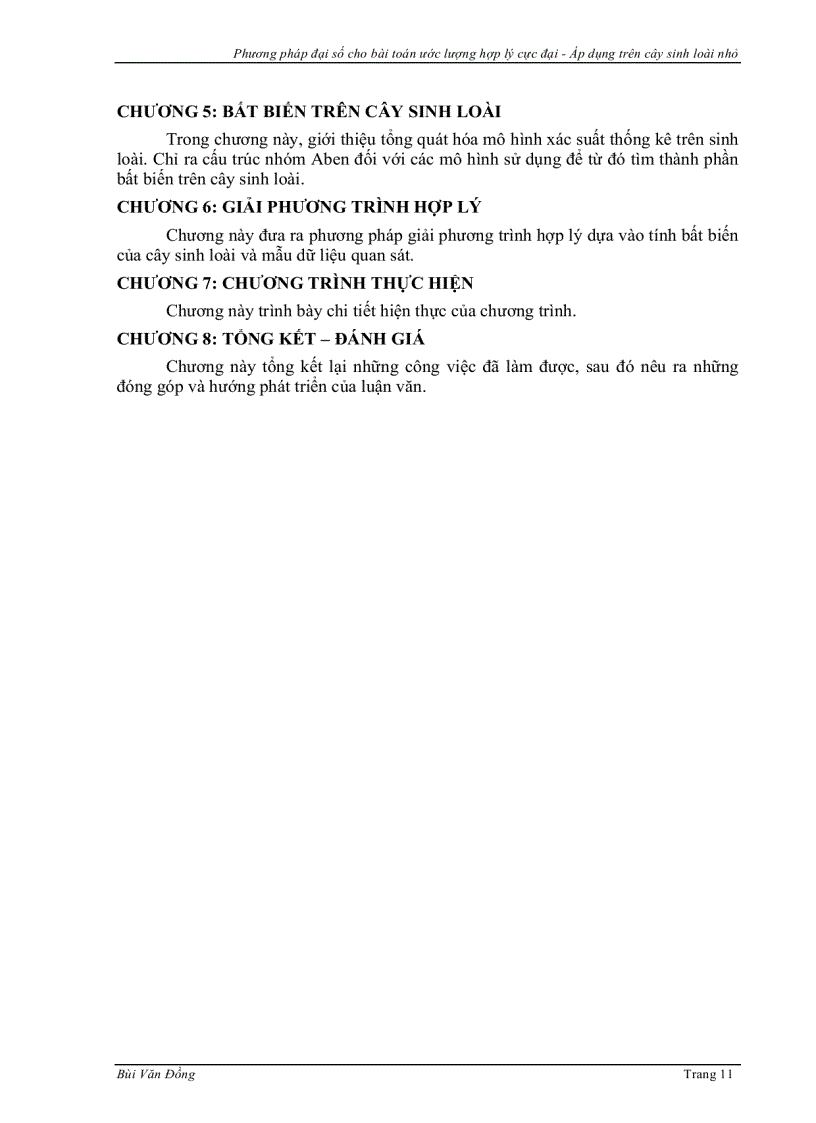 image for page Phương pháp đại số cho bài toán ước lượng hợp lý cực đại Áp dụng trên cây sinh loài nhỏ