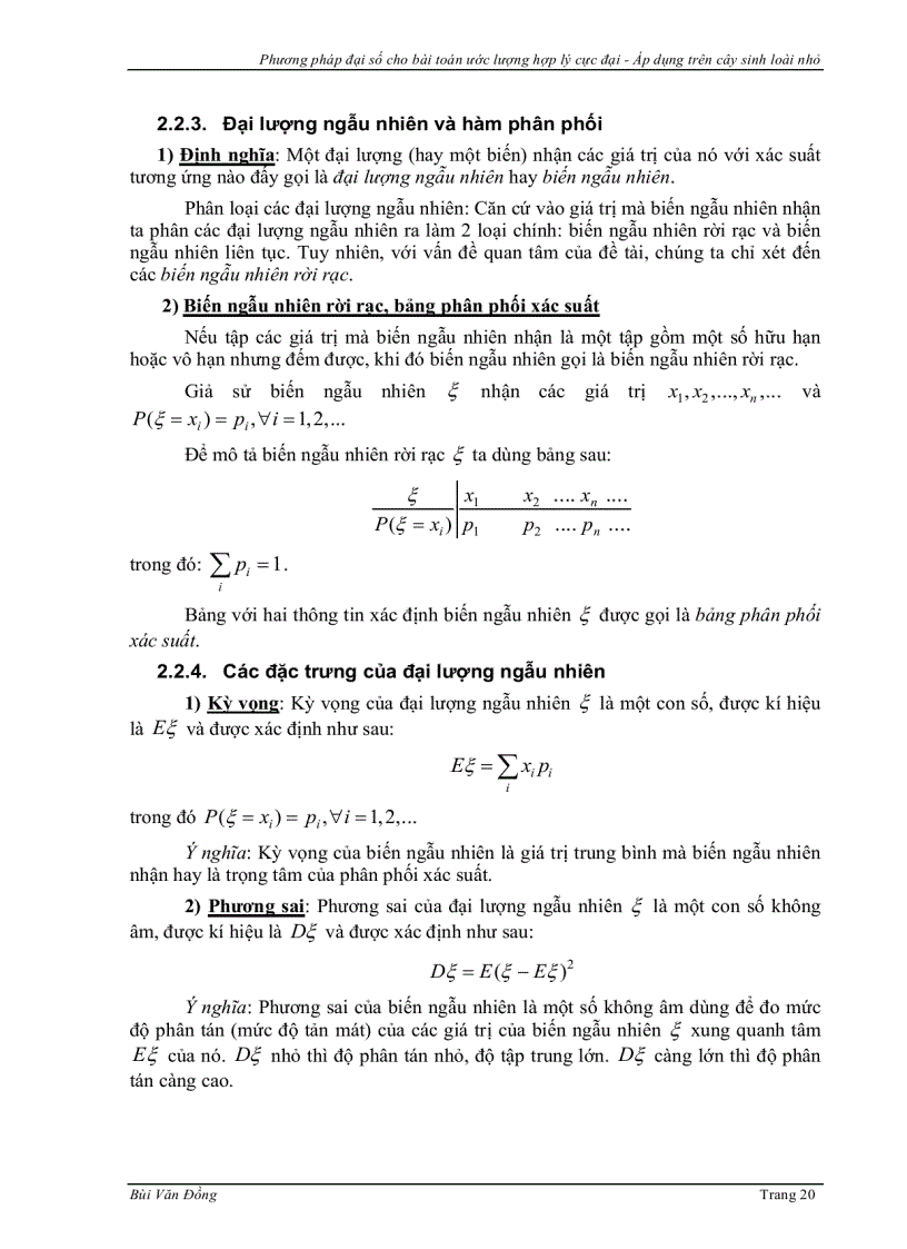 image for page Phương pháp đại số cho bài toán ước lượng hợp lý cực đại Áp dụng trên cây sinh loài nhỏ