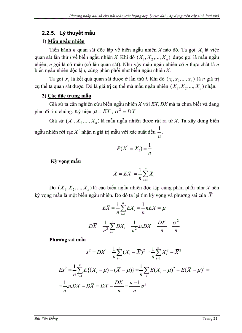 image for page Phương pháp đại số cho bài toán ước lượng hợp lý cực đại Áp dụng trên cây sinh loài nhỏ