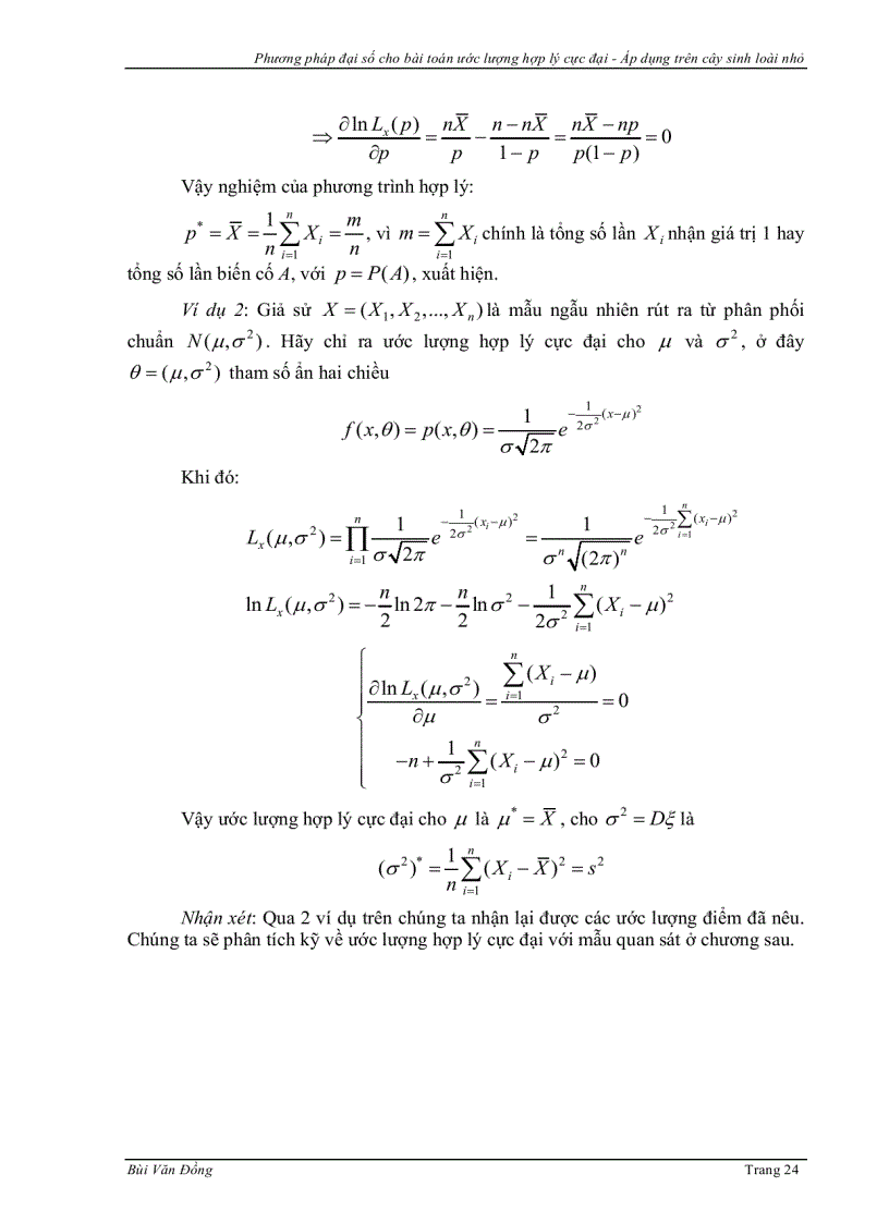 image for page Phương pháp đại số cho bài toán ước lượng hợp lý cực đại Áp dụng trên cây sinh loài nhỏ