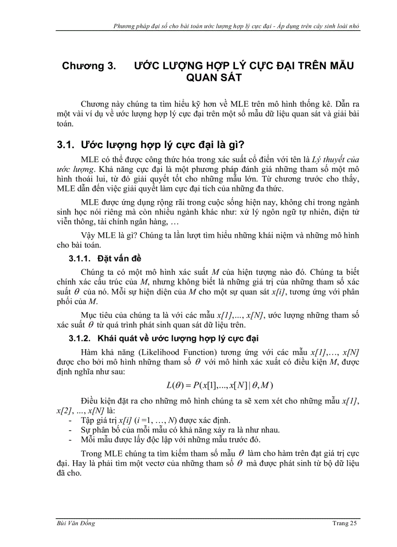 image for page Phương pháp đại số cho bài toán ước lượng hợp lý cực đại Áp dụng trên cây sinh loài nhỏ