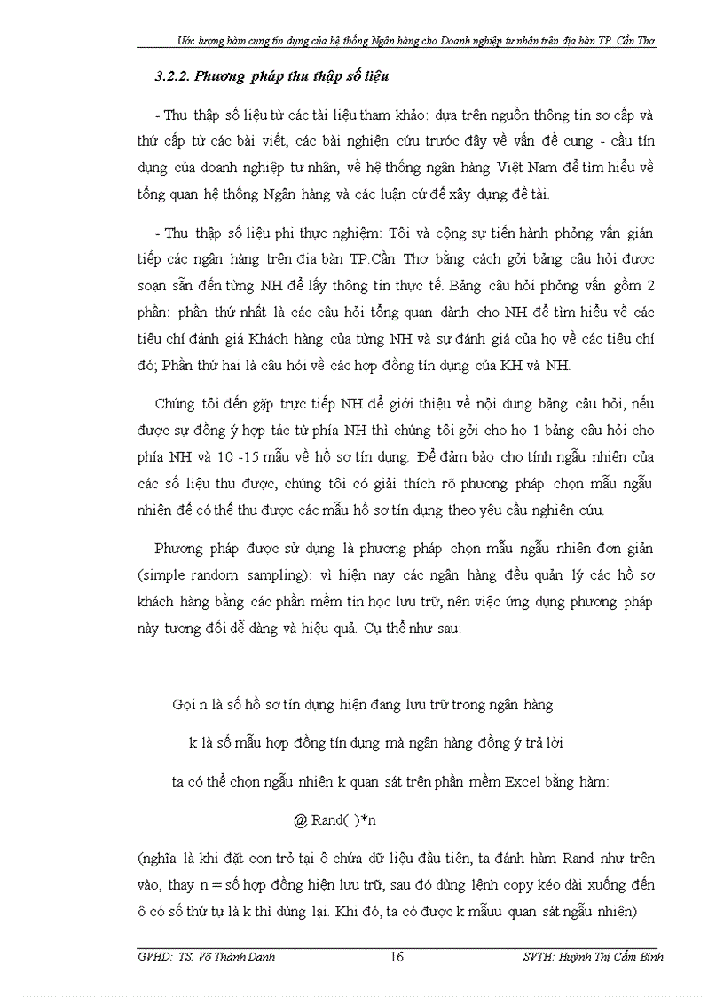 image for page Ước lượng hàm cung tín dụng của hệ thống ngân hàng cho doanh nghiệp tư nhân trên địa bàn thành phố Cần Thơ