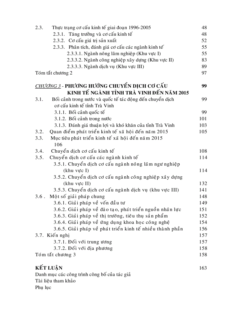 image for page Luận án tiến sỹ Phương pháp chuyển dịch cơ cấu kinh tế ngành tỉnh Trà Vinh đến năm 2015