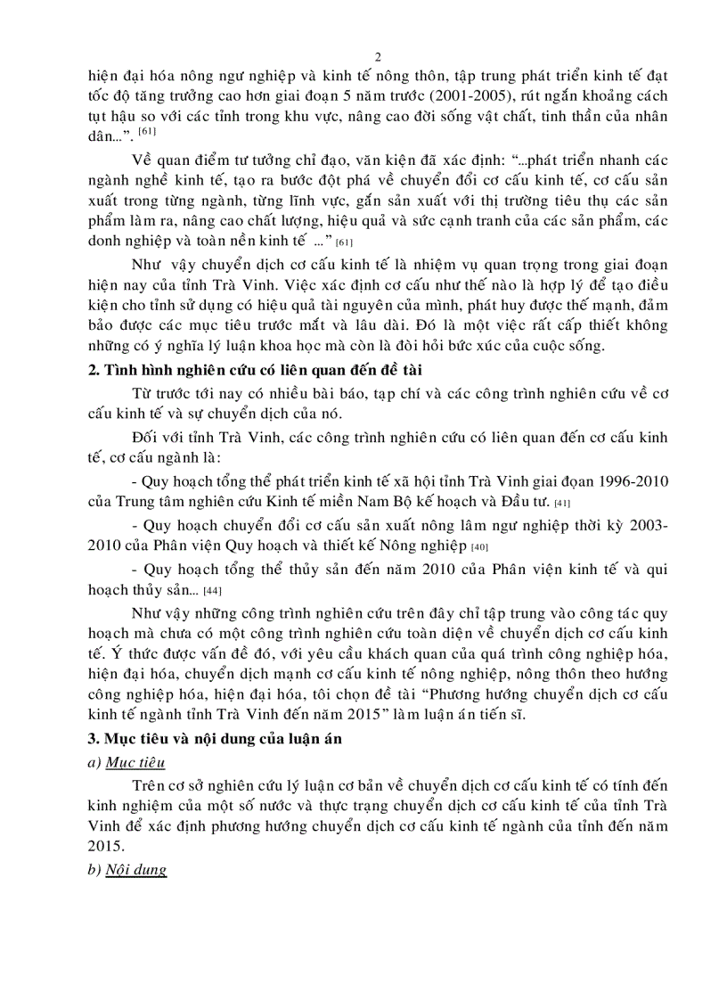 image for page Luận án tiến sỹ Phương pháp chuyển dịch cơ cấu kinh tế ngành tỉnh Trà Vinh đến năm 2015