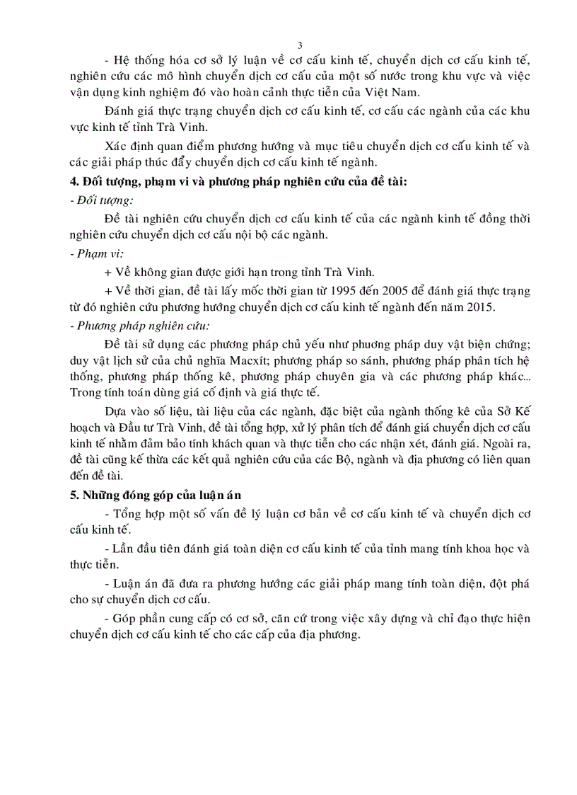 image for page Luận án tiến sỹ Phương pháp chuyển dịch cơ cấu kinh tế ngành tỉnh Trà Vinh đến năm 2015