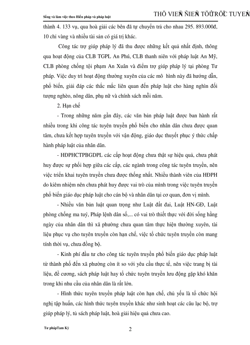 image for page Nâng cao hiệu quả của công tác tuyên truyền phổ biến giáo dục pháp luật giai đoạn 2007 2010 Ban hành kèm theo Quyết định số 01 2007 QĐ UBND ngày 25 01 2007 của Uỷ ban nhân dân thành phố Tam Kỳ