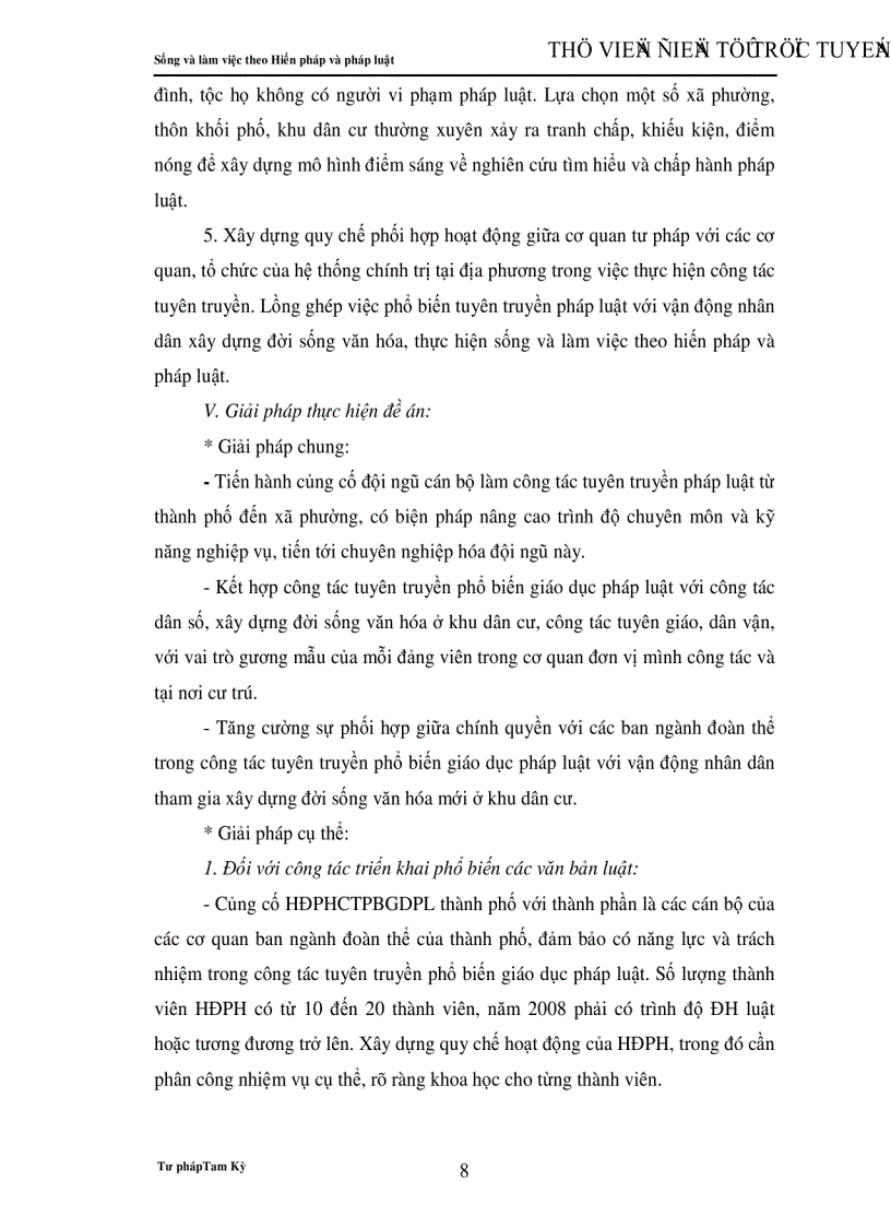 image for page Nâng cao hiệu quả của công tác tuyên truyền phổ biến giáo dục pháp luật giai đoạn 2007 2010 Ban hành kèm theo Quyết định số 01 2007 QĐ UBND ngày 25 01 2007 của Uỷ ban nhân dân thành phố Tam Kỳ