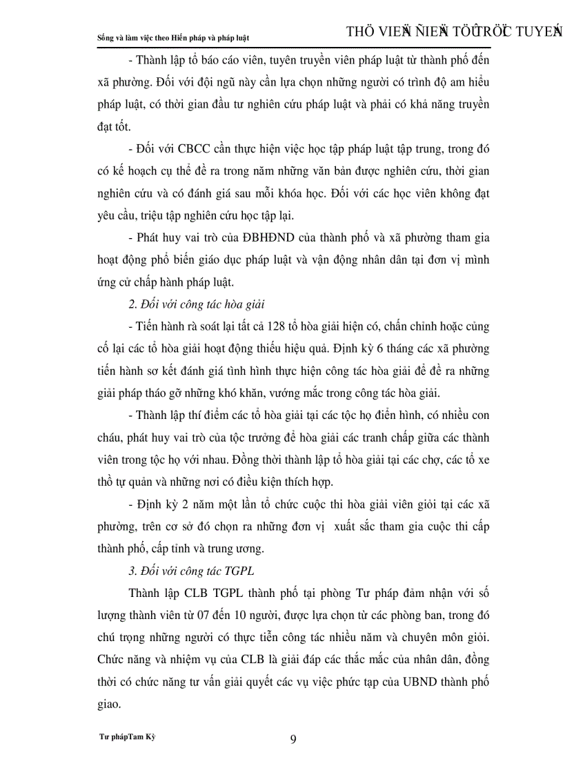 image for page Nâng cao hiệu quả của công tác tuyên truyền phổ biến giáo dục pháp luật giai đoạn 2007 2010 Ban hành kèm theo Quyết định số 01 2007 QĐ UBND ngày 25 01 2007 của Uỷ ban nhân dân thành phố Tam Kỳ
