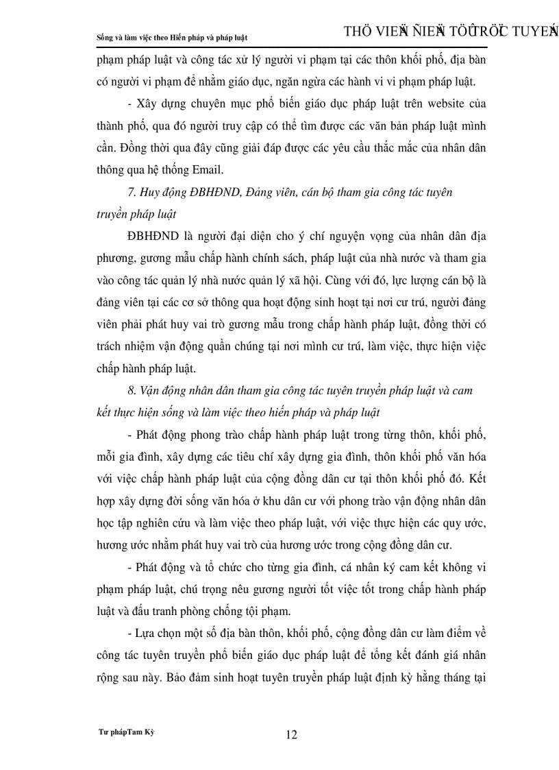 image for page Nâng cao hiệu quả của công tác tuyên truyền phổ biến giáo dục pháp luật giai đoạn 2007 2010 Ban hành kèm theo Quyết định số 01 2007 QĐ UBND ngày 25 01 2007 của Uỷ ban nhân dân thành phố Tam Kỳ