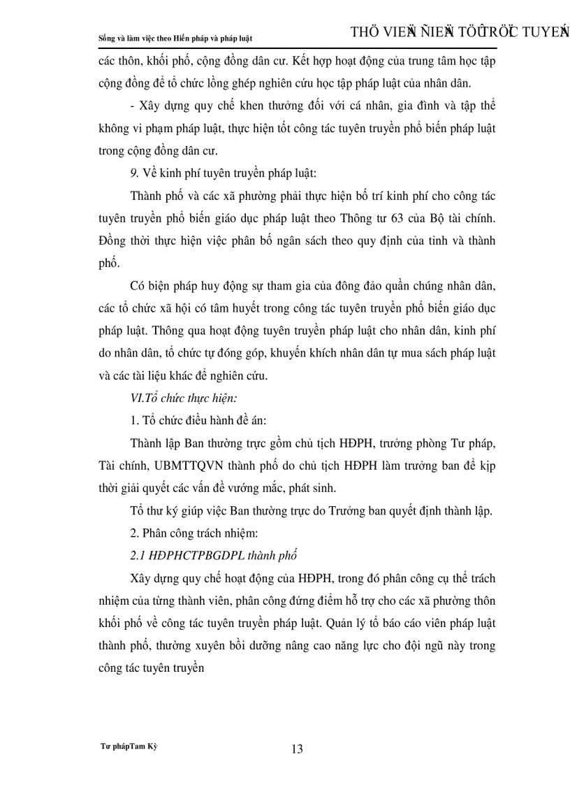 image for page Nâng cao hiệu quả của công tác tuyên truyền phổ biến giáo dục pháp luật giai đoạn 2007 2010 Ban hành kèm theo Quyết định số 01 2007 QĐ UBND ngày 25 01 2007 của Uỷ ban nhân dân thành phố Tam Kỳ