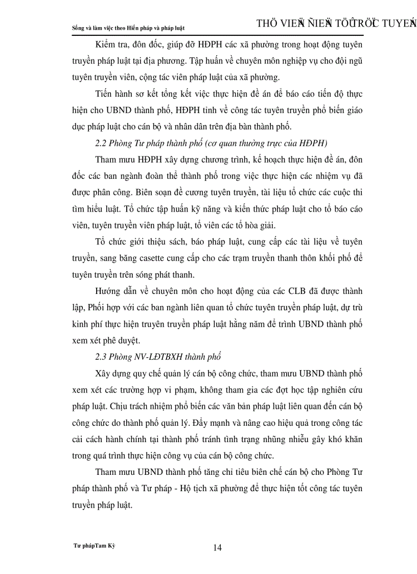 image for page Nâng cao hiệu quả của công tác tuyên truyền phổ biến giáo dục pháp luật giai đoạn 2007 2010 Ban hành kèm theo Quyết định số 01 2007 QĐ UBND ngày 25 01 2007 của Uỷ ban nhân dân thành phố Tam Kỳ