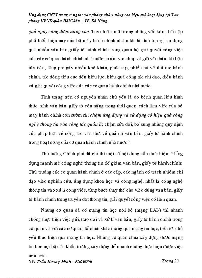 image for page Ứng dụng CNTT trong công tác văn phòng nhằm nâng cao hiệu quả hoạt động tại Văn phòng UBND quận Hải Châu TP Đà Nẵng