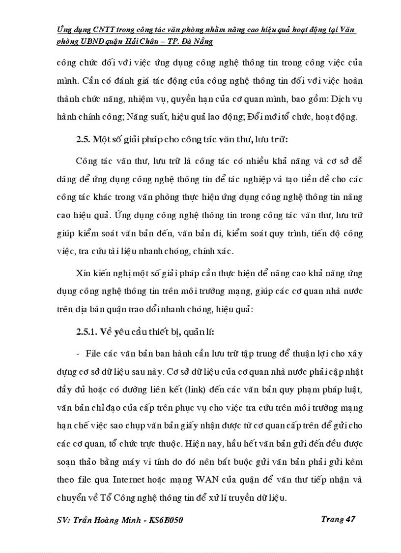 image for page Ứng dụng CNTT trong công tác văn phòng nhằm nâng cao hiệu quả hoạt động tại Văn phòng UBND quận Hải Châu TP Đà Nẵng