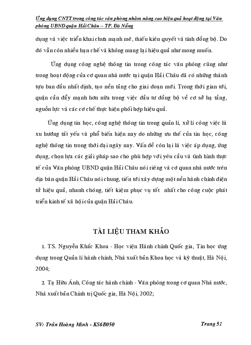 image for page Ứng dụng CNTT trong công tác văn phòng nhằm nâng cao hiệu quả hoạt động tại Văn phòng UBND quận Hải Châu TP Đà Nẵng