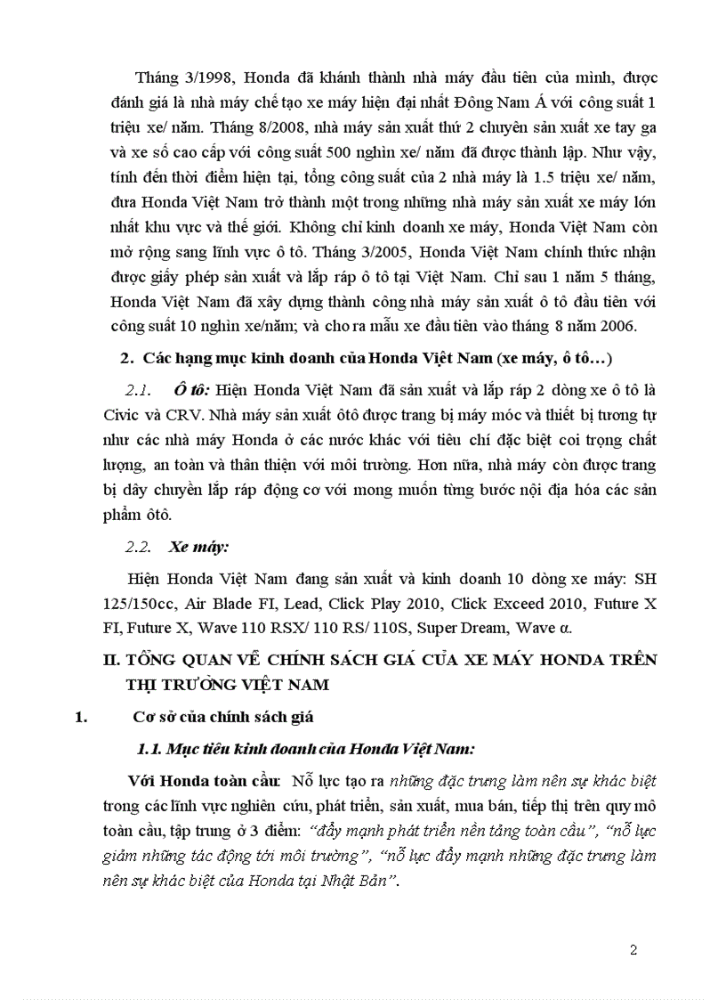 image for page Nhận định về chính sách giá của xe máy Honda Việt Nam