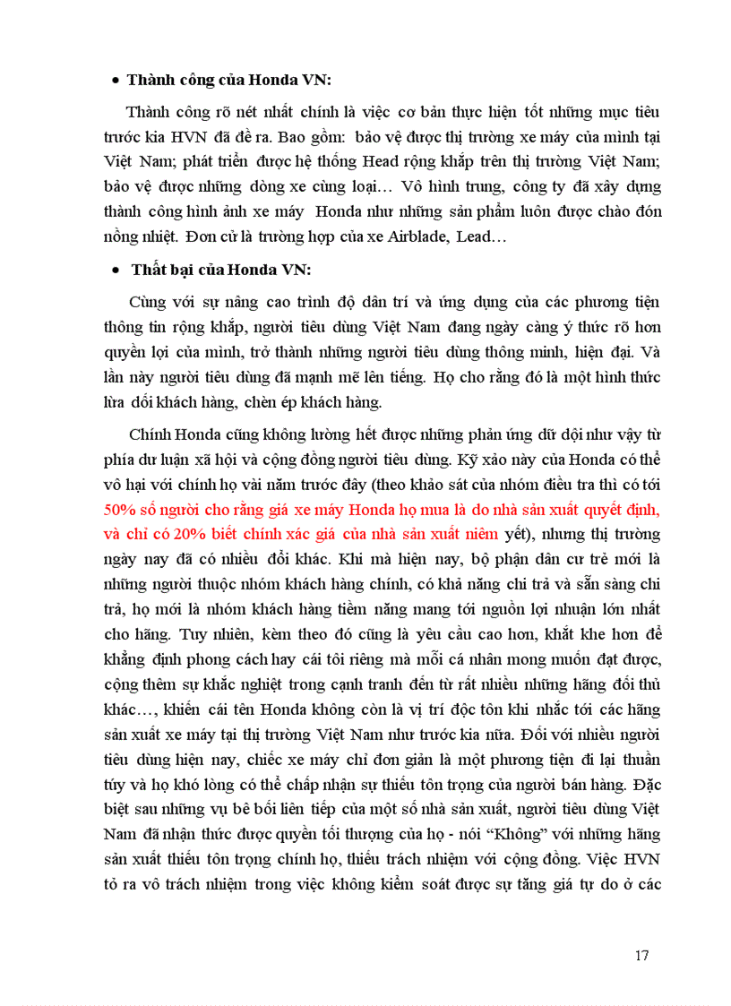 image for page Nhận định về chính sách giá của xe máy Honda Việt Nam