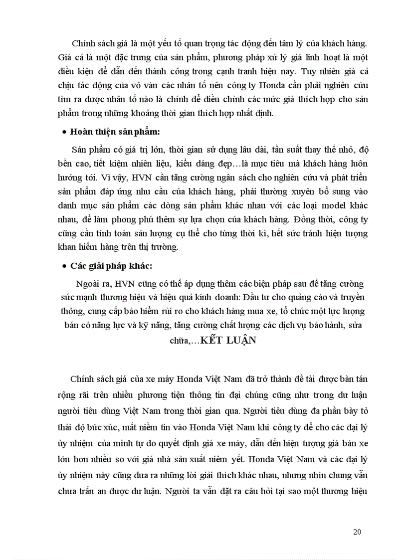 image for page Nhận định về chính sách giá của xe máy Honda Việt Nam