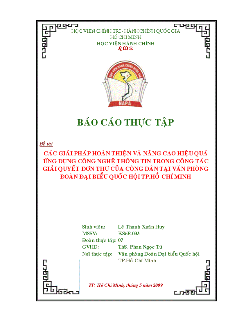 image for page Các giải pháp hoàn thiện và nâng cao hiệu quả ứng dụng công nghệ thông tin trong công tác giải quyết đơn thư của công dân tại Văn phòng Đoàn Đại biểu Quốc hội TP Hồ Chí Minh