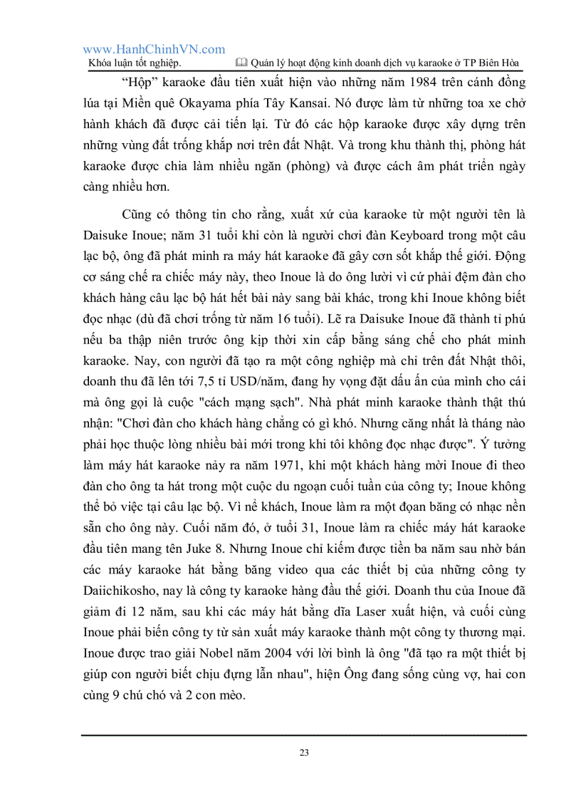 image for page Quản lý Nhà nước đối với hoạt động kinh doanh dịch vụ karaoke tại thành phố Biên Hòa Đồng Nai