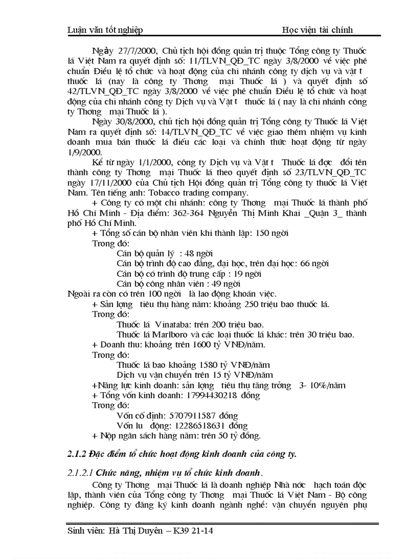 image for page Một số ý kiến nhằm hoàn thiện công tác kế toán bán hàng và xác định kết quả bán hàng ở công ty Thương mại Thuốc lá