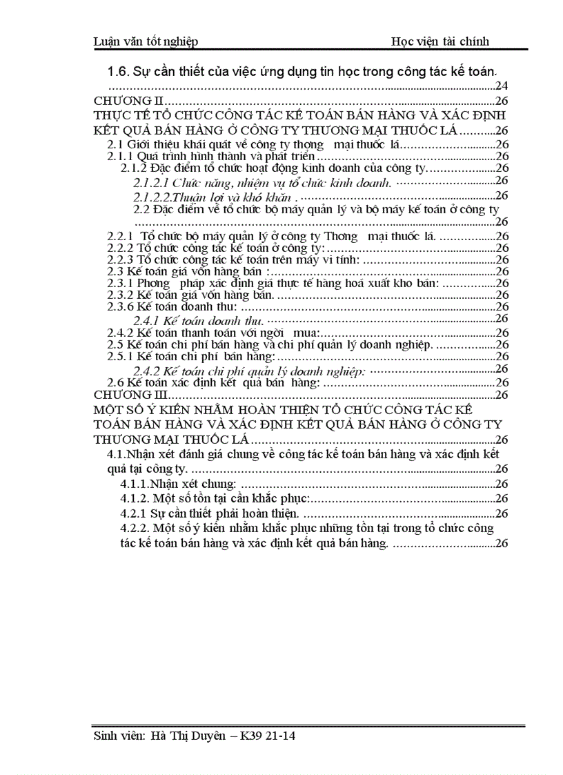 image for page Một số ý kiến nhằm hoàn thiện công tác kế toán bán hàng và xác định kết quả bán hàng ở công ty Thương mại Thuốc lá