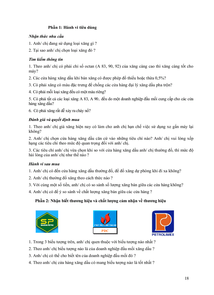 image for page Hành vi tiêu dùng nhiên liệu của người đi xe gắn máy và sự nhận biết thương hiệu Petrolimex