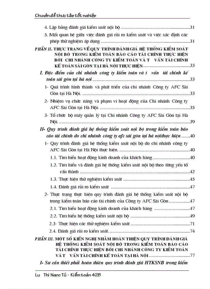 image for page Đánh giá hệ thống kiểm soát nội bộ trong kiểm toán Báo cáo tài chính tại chi nhánh Công ty Kiểm toán và Tư vấn tài chính kế toán Sài Gòn AFC