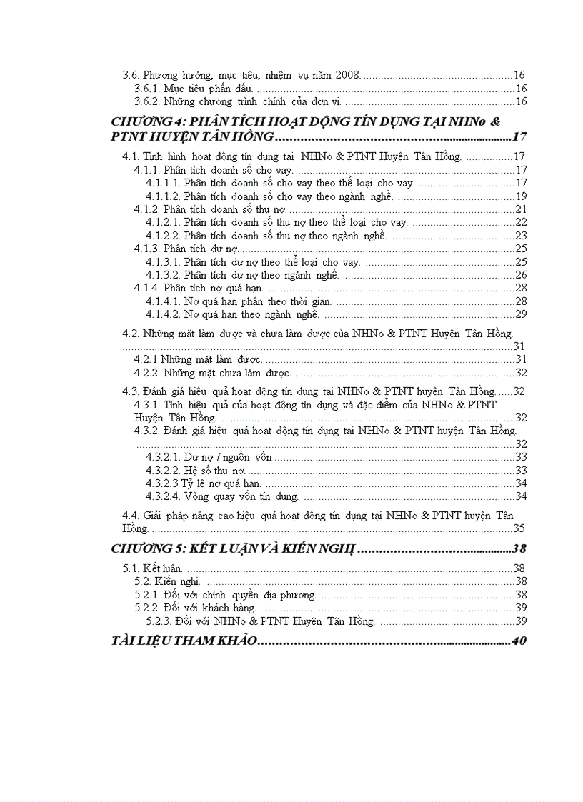 image for page Phân tích hoạt động tín dụng tại NHNo PTNT Huyện Tân Hồng