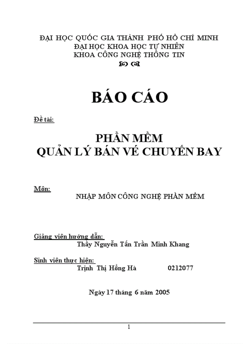 image for page Đề Tài Quản Lý Bán Vé Máy Bay