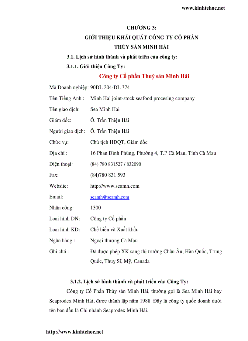 image for page Phân tích hiệu quả hoạt động kinh doanh Công ty cổ phần thủy sản Minh Hải