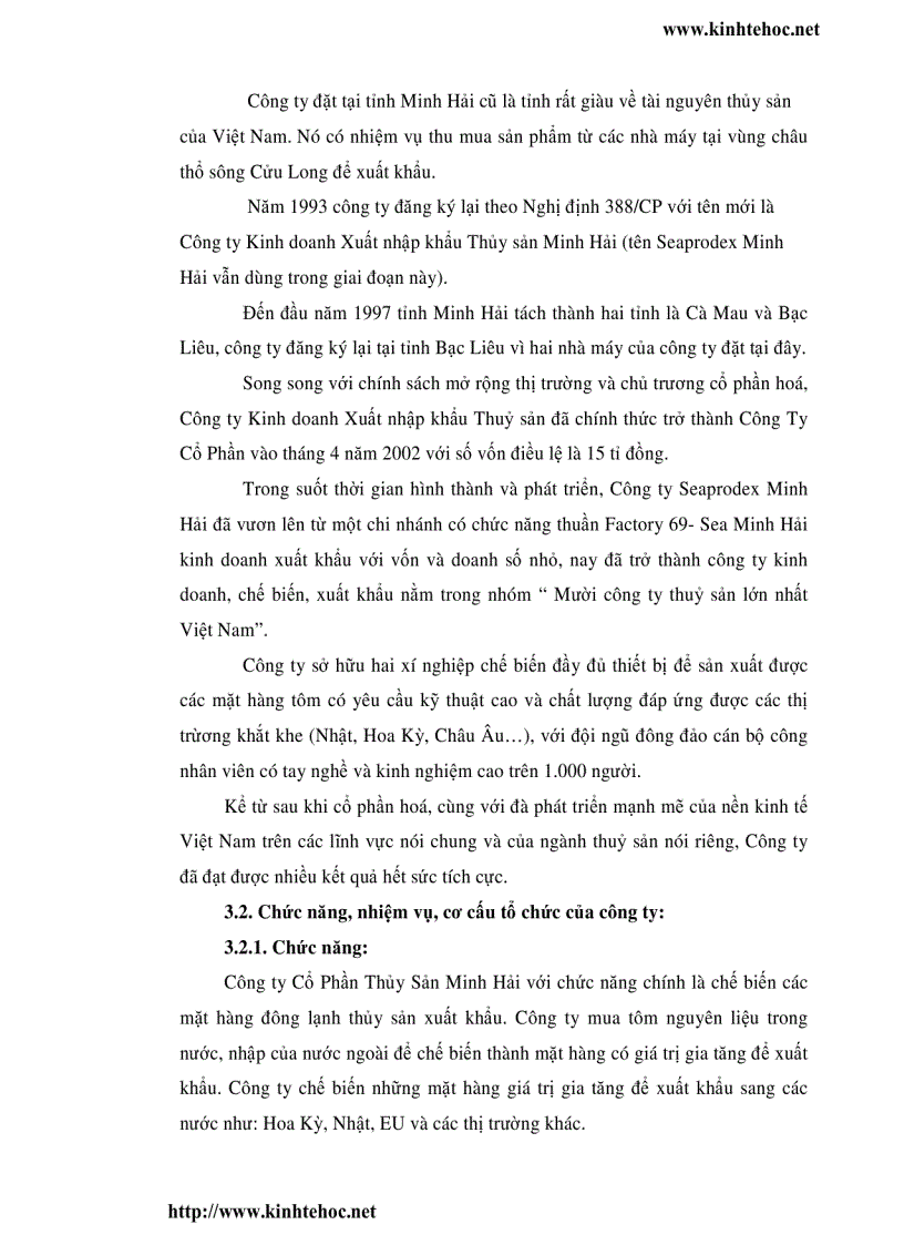 image for page Phân tích hiệu quả hoạt động kinh doanh Công ty cổ phần thủy sản Minh Hải