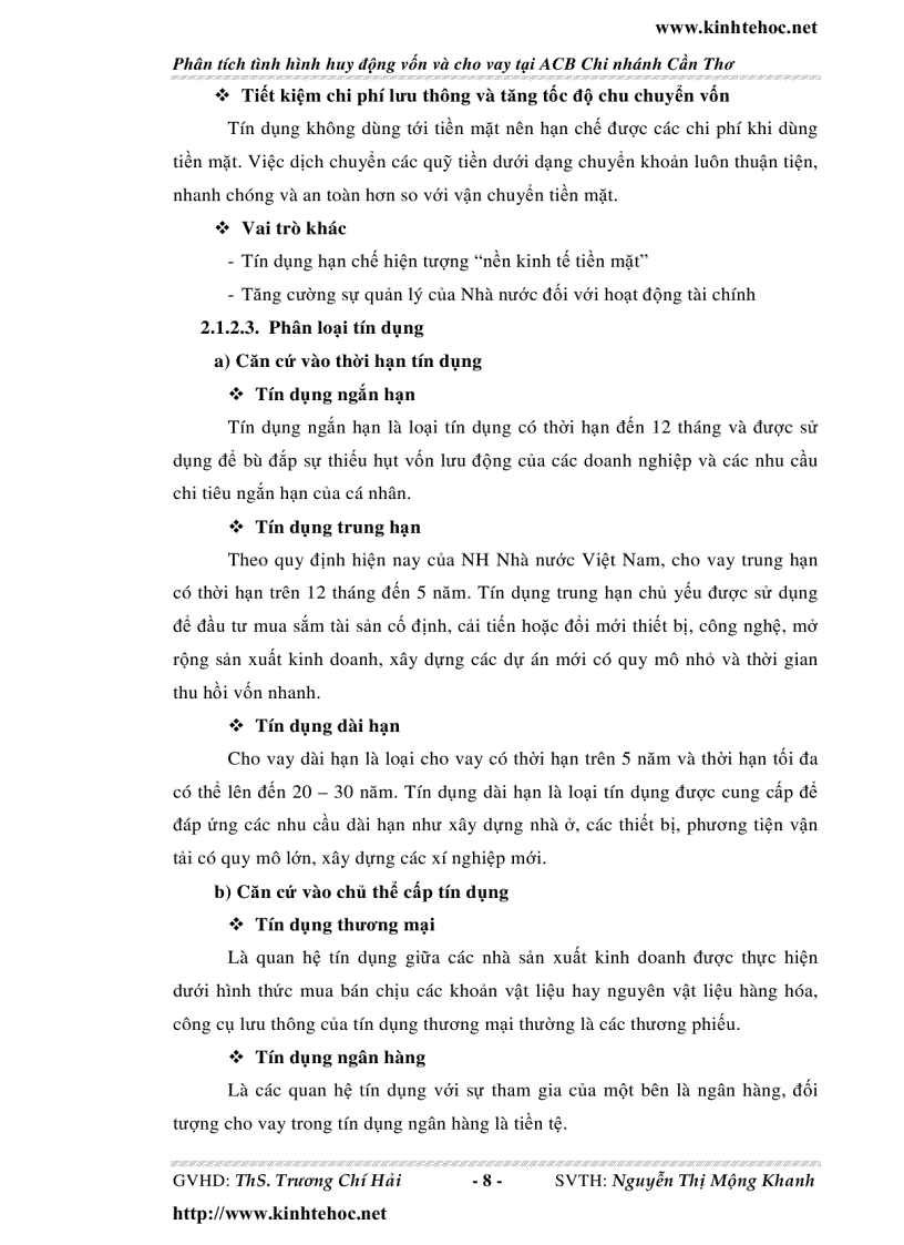image for page Phân tích tình hình huy động vốn và cho vay tại ACB chi nhánh Cần Thơ