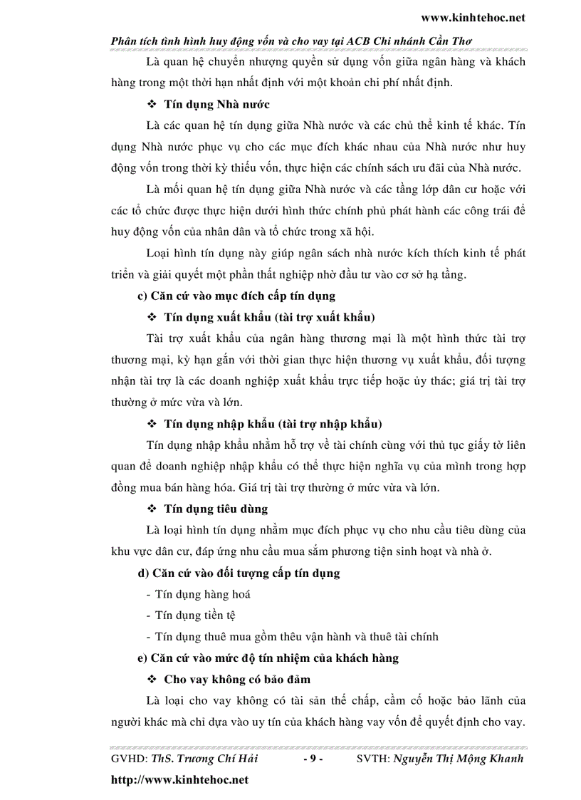 image for page Phân tích tình hình huy động vốn và cho vay tại ACB chi nhánh Cần Thơ