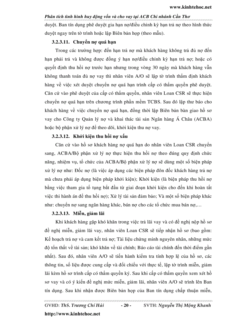 image for page Phân tích tình hình huy động vốn và cho vay tại ACB chi nhánh Cần Thơ