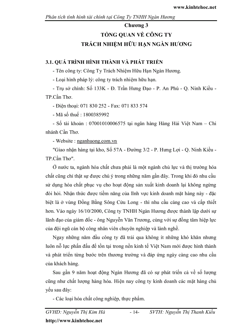 image for page Phân tích tình hình tài chính tại công ty trách nhiệm hữu hạn Ngàn Hương Cân Thơ