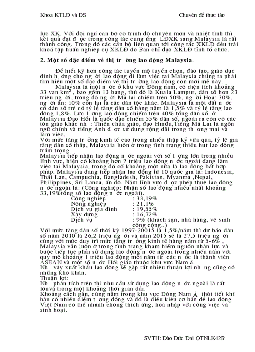 image for page Công tác tuyển mộ tuyển chọn đào tạo giáo dục định hướng cho người lao động trước khi xuất cảnh sang Malaysia tại Trung tâm DV VL đơn vị thuộc Sở Lao động Thương binh và Xã hội tỉnh Hải