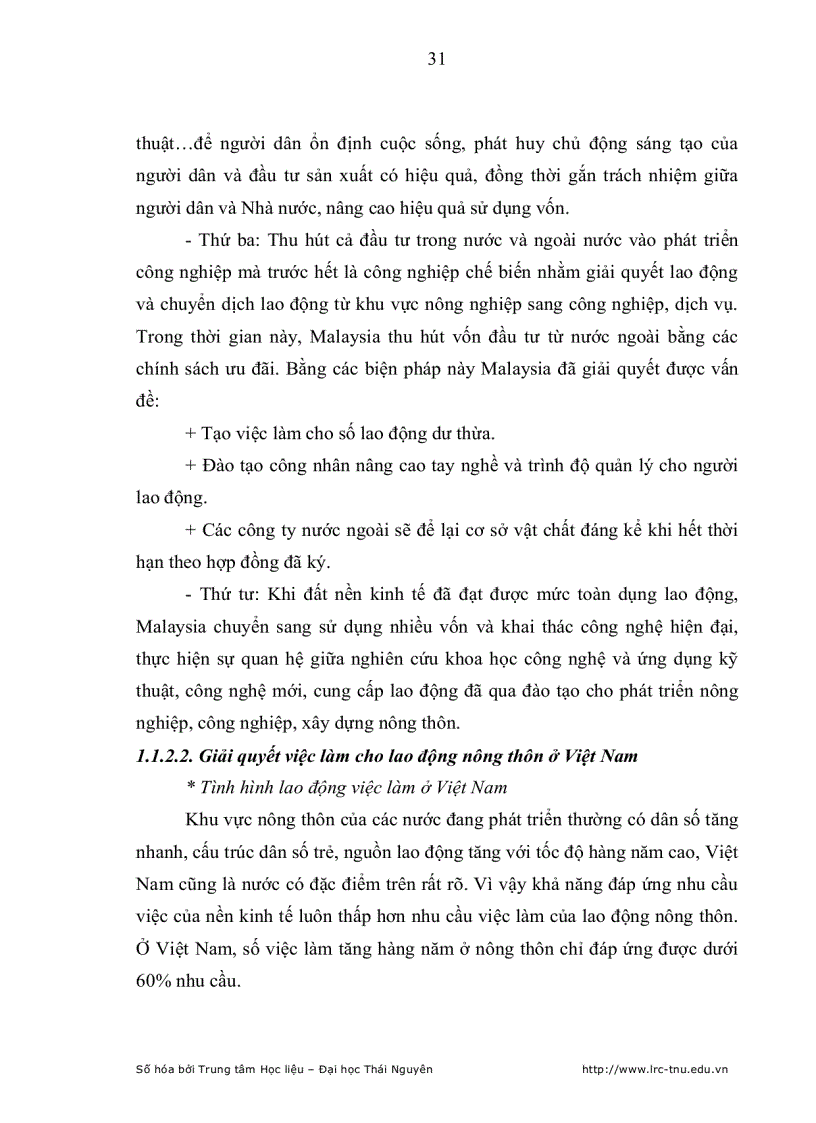 image for page Giải pháp chủ yếu nhằm đáp ứng nhu cầu việc làm của lao động nông thôn huyện Đồng Hỷ tỉnh Thái Nguyên
