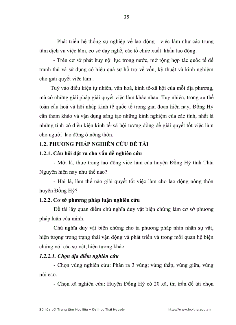 image for page Giải pháp chủ yếu nhằm đáp ứng nhu cầu việc làm của lao động nông thôn huyện Đồng Hỷ tỉnh Thái Nguyên