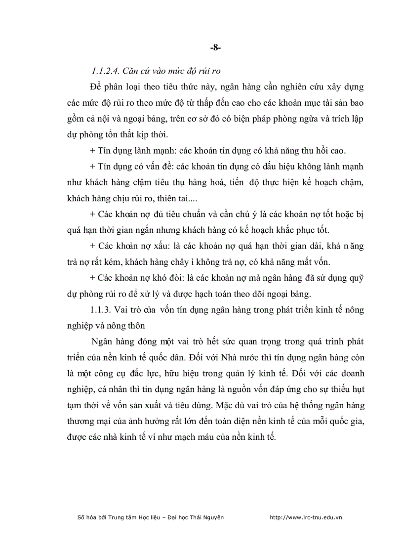 image for page Nâng cao ch ất lượng tín dụng Ngân hàng Nông nghiệp và Phát triển Nông thôn huyện Phú Bình